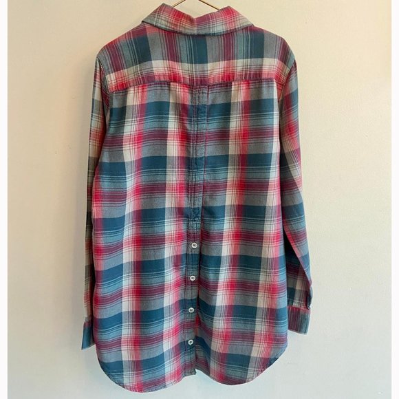 Treasure & Bond (Nordstrom Brand) Girls' Button-Down Bold Plaid Flannel Shirt - Picture 2 of 8